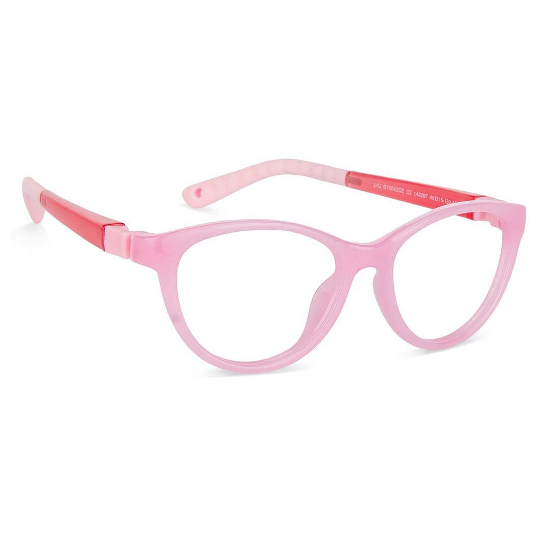 Hooper Screen Glasses Blue-Block Kids Computer Glasses: Pink Red Full Rim Cat Eye Kids  5-8 yrs  Lenskart Junior LKJ E10042CE-C2 left side